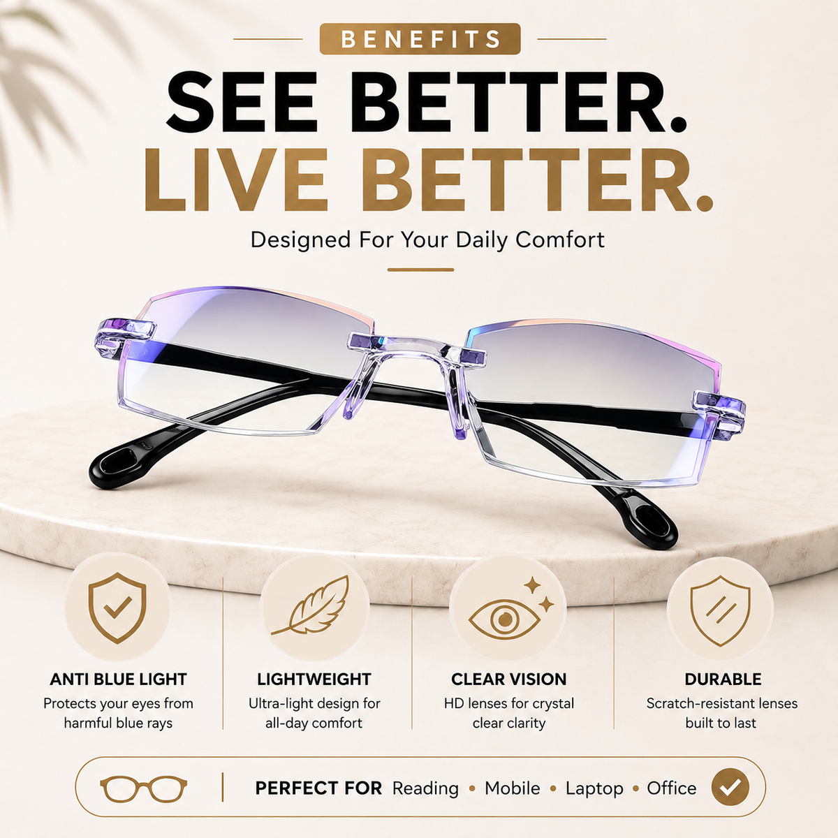Smart Reading Glasses with Automatic Focus Adjustment | Buy 1 Get 1 FREE